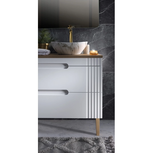 Valamukapp 80 cm, 2 sahtliga, FIJI WHITE 82-80-D-2S