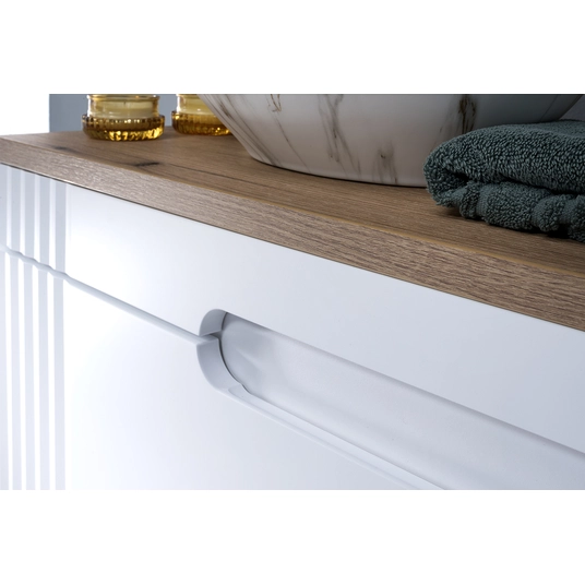 Valamukapp 80 cm, 2 sahtliga, FIJI WHITE 82-80-D-2S