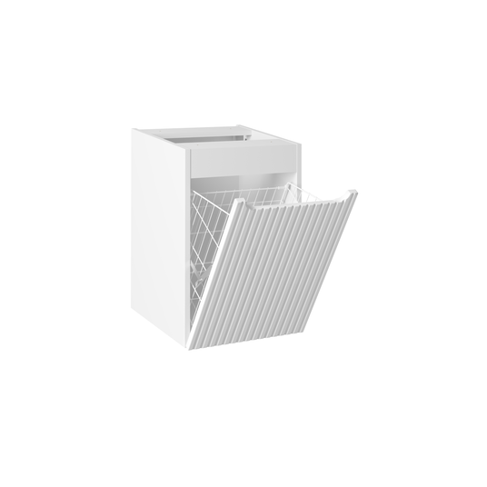 Po stalviršiu montuojama spintelė 40 cm su skalbinių krepšiu NOVA WHITE 81-40-1DK