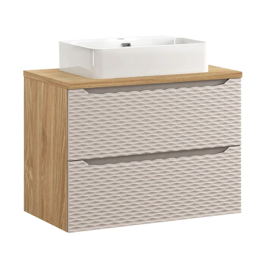Baldų komplektas 80 cm su stalviršiu ir praustuvu Trust komplektas-ocb b 80cm s un trust wh