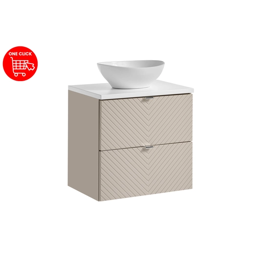 Baldų komplektas 60 cm su stalviršiu ir praustuvu Lola set-vic b baltas 60 cm s un lola gw