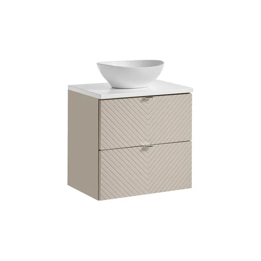 Baldų komplektas 60 cm su stalviršiu ir praustuvu Lola set-vic b baltas 60 cm s un lola gw