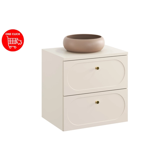 Baldų komplektas 60 cm su stalviršiu ir praustuvu Wiki set-ds b sand 60cm un wiki mc