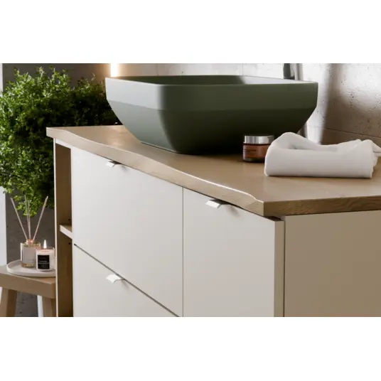 Spintelė 100 cm su stalviršiu, spintele ir skalbinių krepšiu – DC B 100 cm LB