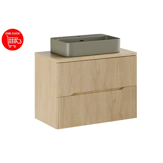 Baldų komplektas 80 cm su stalviršiu ir praustuvu Trust set-nc b cremona 80cm un trust og