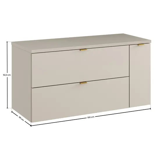 Vonios spintelė 100 cm su stalviršiu ir krovinine spintele-dc b 100cm lc