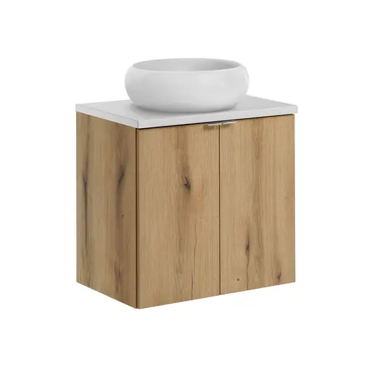 Baldų komplektas 60 cm su stalviršiu ir praustuvu Wiki set-noa b white 60cm d un wiki sw