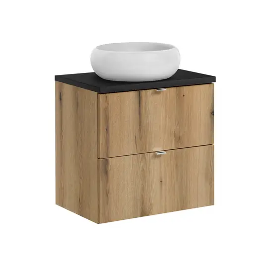 60 cm baldų komplektas su stalviršiu ir praustuvu Wiki set-noa b black 60cm s un wiki sw