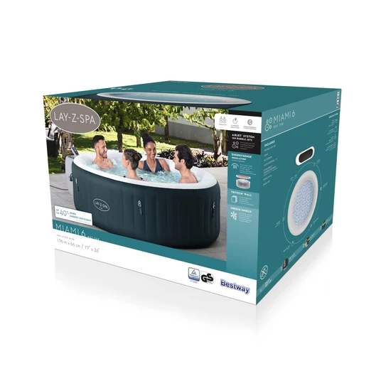 Masāžas baseins Lay-Z-Spa MIAMI AirJet 6 Jacuzzi BESTWAY