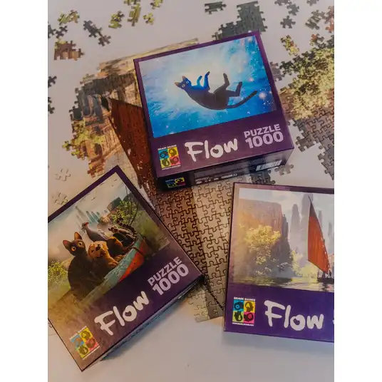 Dėlionė FLOW Puzzle 1000 - Cat floating in the air