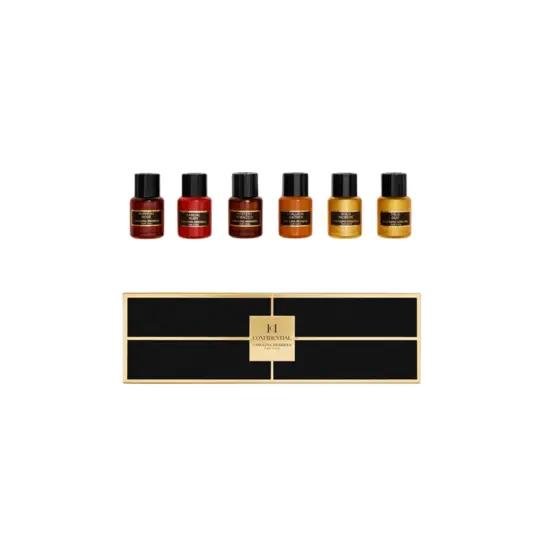 Set Carolina Herrera: Mystery Tobacco, Eau De Parfum, For Women, 5 ml + Stallion Leather, Eau De Parfum, For Women, 5 ml + Sandal Ruby, Eau De Parfum, For Women, 5 ml + Gold Incense, Eau De Parfum, For Women, 5 ml + True Oud, Eau De Parfum, For Women, 5 m