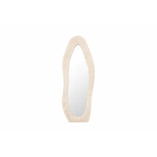 Mirza Mirror - 160*60cm - Beige Fake Fur / Glass