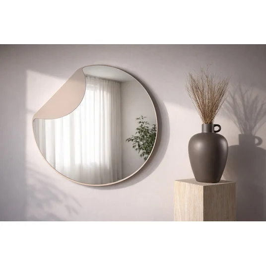 Mui Mirror - Beige / Clear Glass