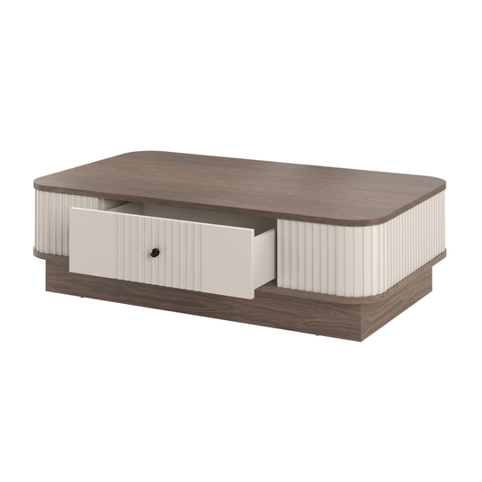 Coffee Table Vesper - Cashmere / Nut / Black Handles