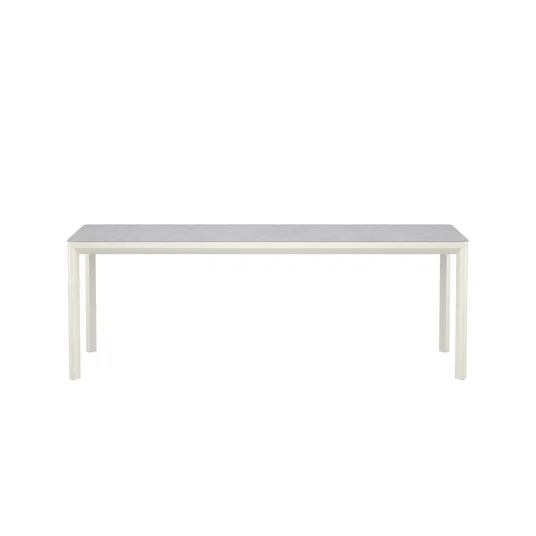 Lino Dining Table 220x100x74 cm - Beige Aluminium / Ceramic Glass