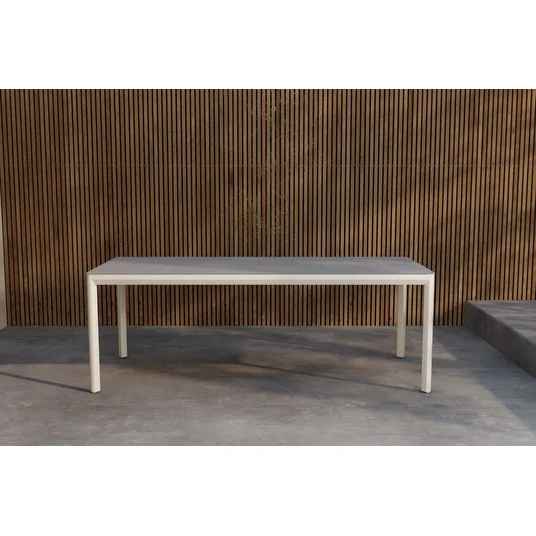 Lino Dining Table 220x100x74 cm - Beige Aluminium / Ceramic Glass