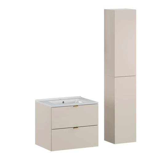 60 cm mööblikomplekt koos Lava pesemisaluse ja kõrge kapiga SET-DC 60CM UM LAVA WH HC