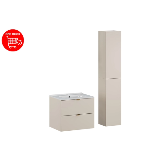 60 cm mööblikomplekt koos Lava pesemisaluse ja kõrge kapiga SET-DC 60CM UM LAVA WH HC