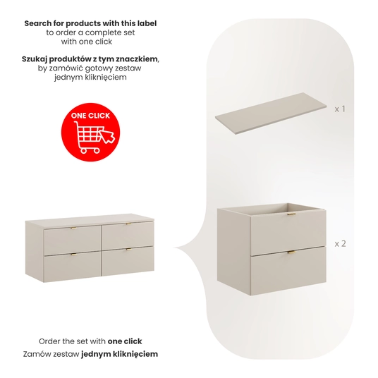 Spintelė 120 cm su stalviršiu – SET–DC B 120 CM