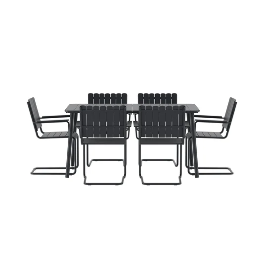 Holmsund Rectangular Dining Set - Black / Black