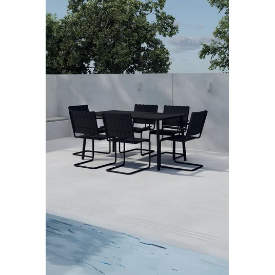 Holmsund Rectangular Dining Set - Black / Black