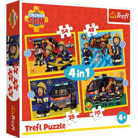 TREFL FIREMAN SAM 4 dėlionių rinkinys „Gaisrininkas Semas“