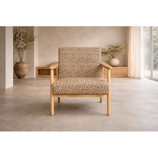 Runbert Accent Chair - Nature / Brown Fabric