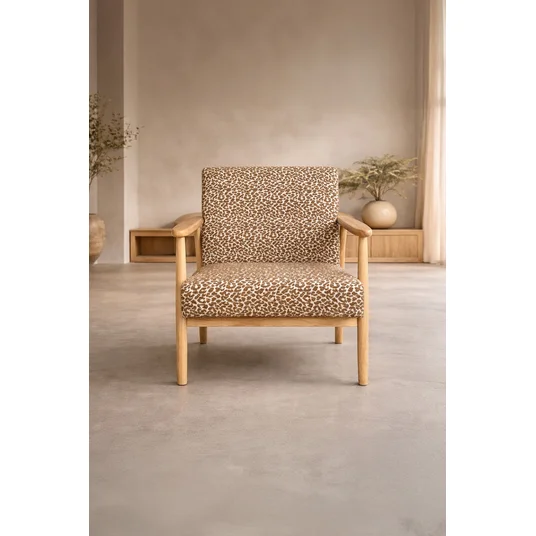 Runbert Accent Chair - Nature / Brown Fabric
