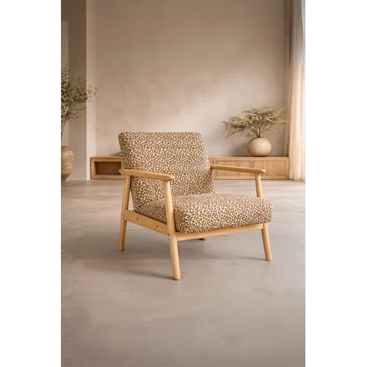 Runbert Accent Chair - Nature / Brown Fabric