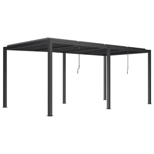 Pergola "LUXE" 5,8 x 4 x 2,5 m, antratsiit, LED-valgustusega