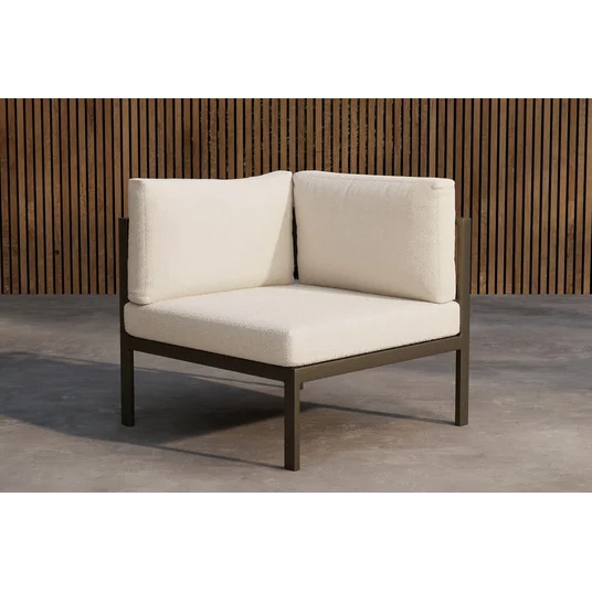 Copacabana Sofa Module Corner - Brown / White Bouclé