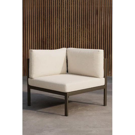 Copacabana Sofa Module Corner - Brown / White Bouclé