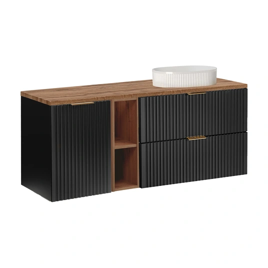 Spintelė 140 cm su stalviršiu ir pastatomu praustuvu Beyond – SET–ADB B Wotan 140 cm UN Beyond 3 WH LB