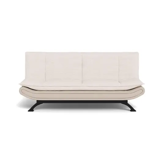 Faith sofa bed, Seat beige Lincoln 03, Base steel matt black, 196x98x91 cm