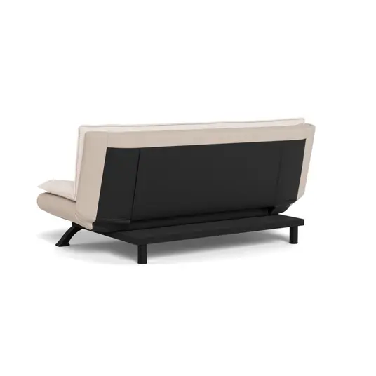 Faith sofa bed, Seat beige Lincoln 03, Base steel matt black, 196x98x91 cm
