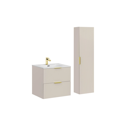 Vonios spintelės komplektas „SKY“ praustuvu ir aukšta spintele – SET–ADC 60 cm