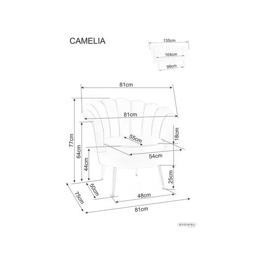 Camellia 2 aksominė sofa
