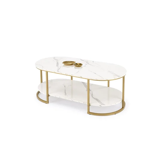 KALUA c.table white marble/gold