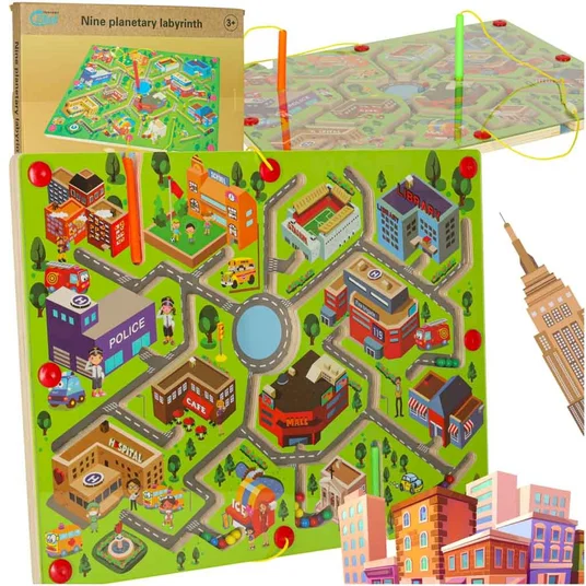 RoGer Wooden Magnetic Maze Game “City”