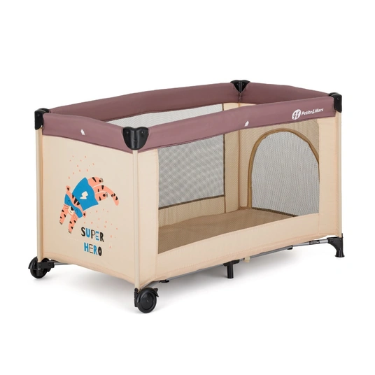 Travel cot - 17639 - 1 level - KOOT - TIGER super HERO ***