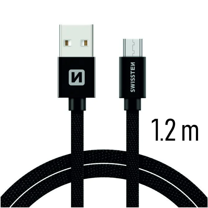 Swissten Textile Quick Charge Universal Micro