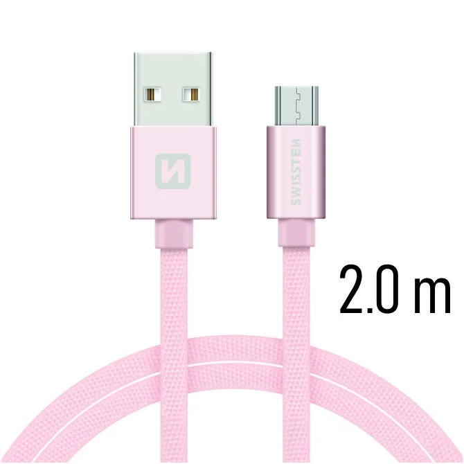 Swissten Textile Quick Charge Universal Micro