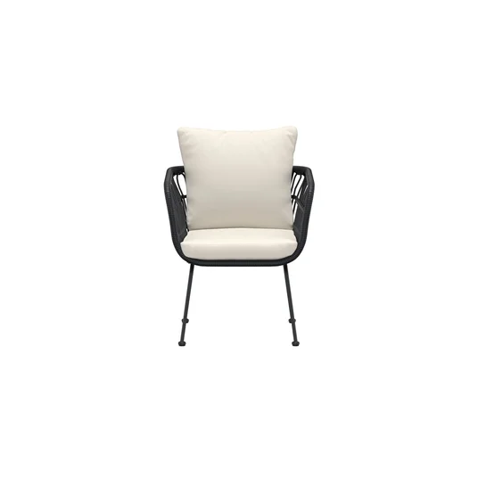 Isola Lounge Chair - Black / Black Rattan