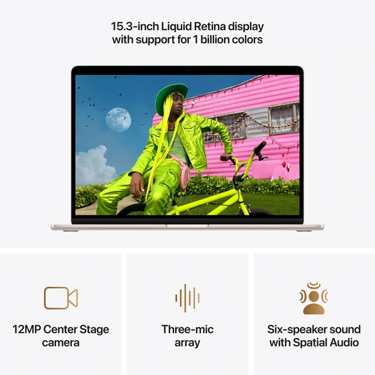Sülearvuti Apple MacBook Air 15” Apple M5 10C CPU, 10C GPU/16GB/512GB SSD/Starlight/SWE MDVD4KS/A