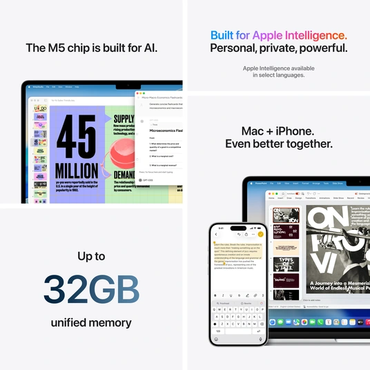 Sülearvuti Apple MacBook Air 15” Apple M5 10C CPU, 10C GPU/16GB/512GB SSD/Starlight/SWE MDVD4KS/A
