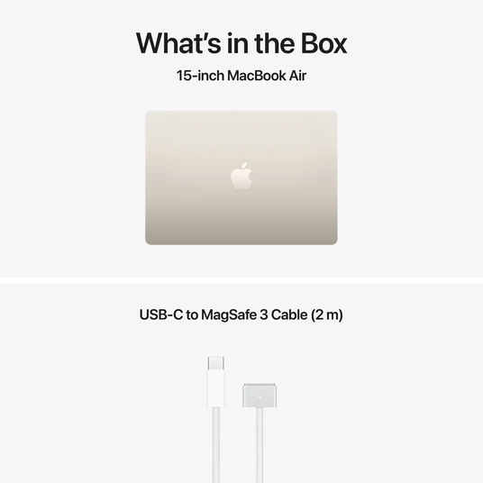 Sülearvuti Apple MacBook Air 15” Apple M5 10C CPU, 10C GPU/16GB/512GB SSD/Starlight/SWE MDVD4KS/A