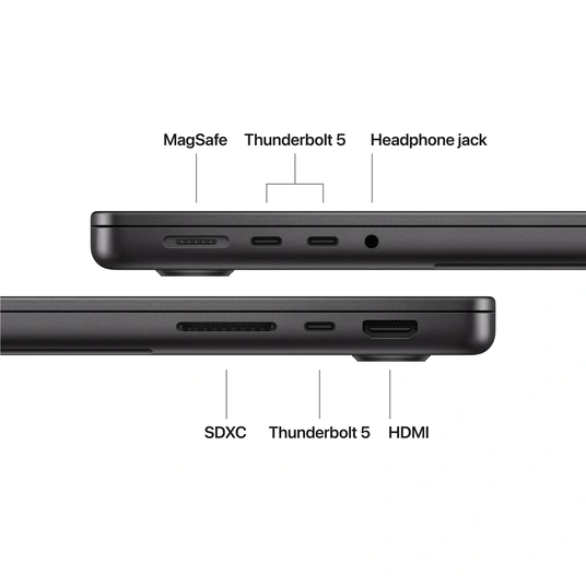 Klēpjdators Apple MacBook Pro 14" Apple M5 10C CPU, 10C GPU, 32GB/1TB SSD/Space Black/SWE MJ3D4KS/A
