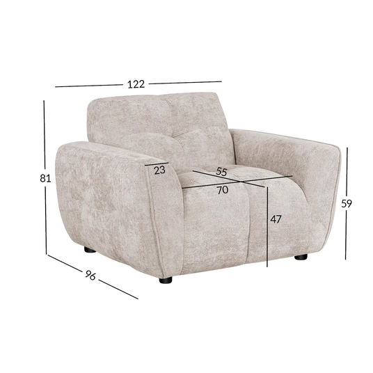 Tugitool DAMALI 122x96xH81cm, helepruun