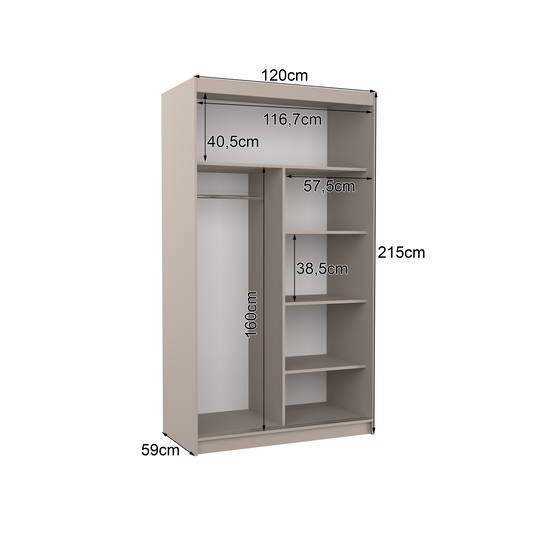 Sliding wardrobe with mirror ESTI 120