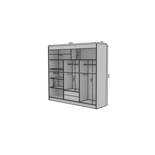 Sliding wardrobe with mirror ERWIN 235
